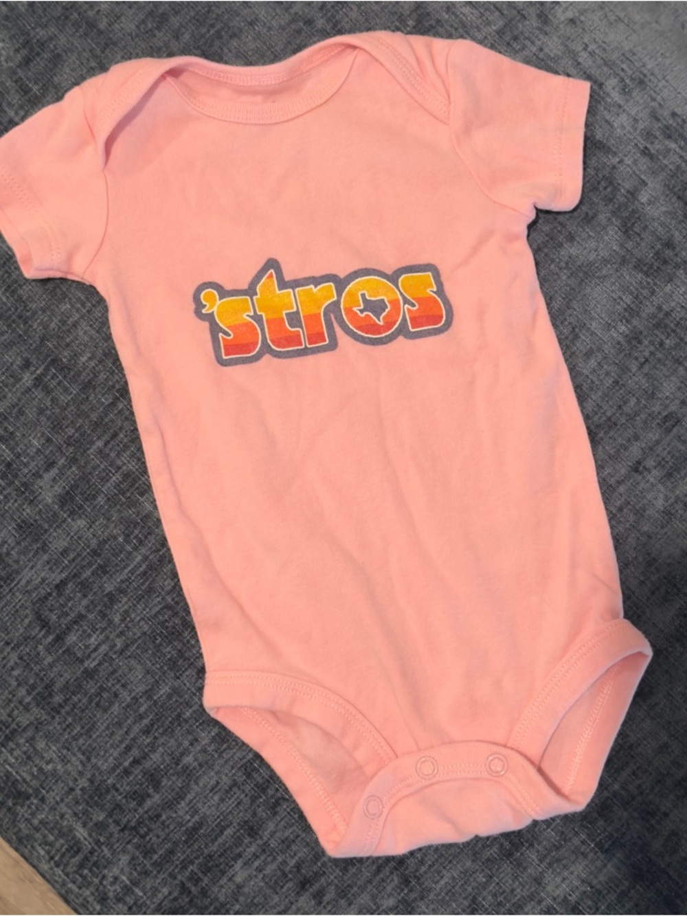 Pink 'stros Graphic Baby One-Piece Bodysuit